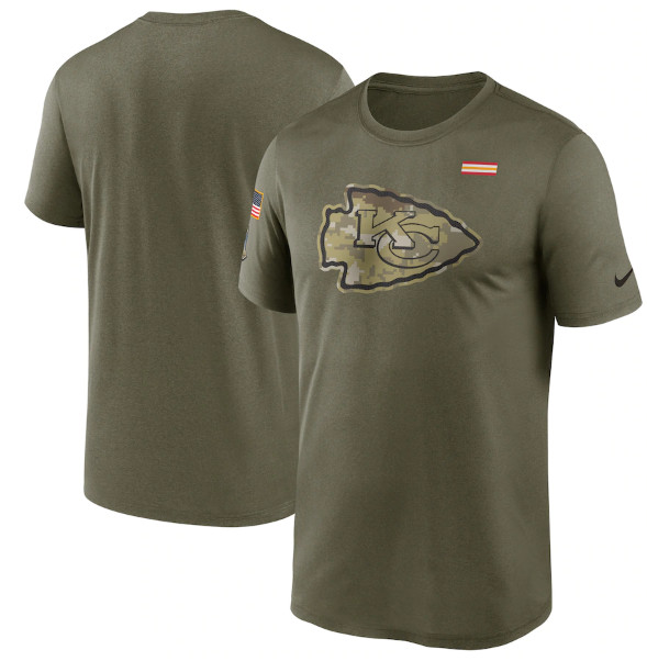 Men's Kansas City Chiefs 2021 Olive Salute To Service Legend Performance T-Shirt Men's Kansas City Chiefs 2021 Olive Salute To Service Legend Performance T-Shirt