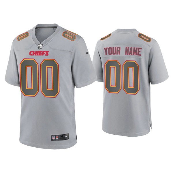 Men's Kansas City Chiefs Active Player Custom Grey Atmosphere Fashion Stitched Game Jersey Men's Kansas City Chiefs Active Player Custom Grey Atmosphere Fashion Stitched Game Jersey