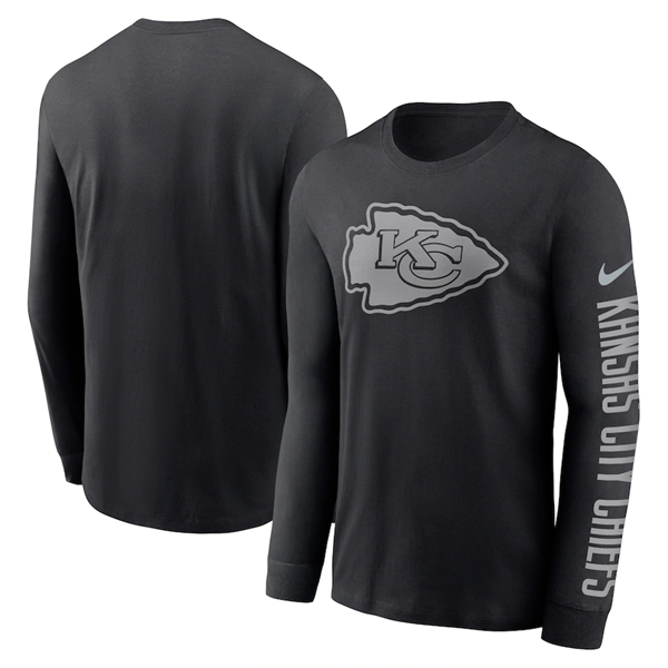Men's Kansas City Chiefs Black Long Sleeve T-Shirt Men's Kansas City Chiefs Black Long Sleeve T-Shirt
