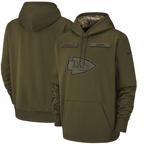 Men's Kansas City Chiefs Nike Olive Salute to Service Sideline Therma Performance Pullover Hoodie Men's Kansas City Chiefs Nike Olive Salute to Service Sideline Therma Performance Pullover Hoodie