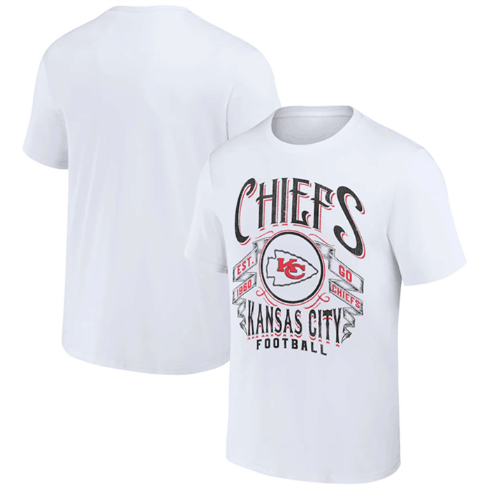Men's Kansas City Chiefs White X Darius Rucker Collection Vintage Football T-Shirt Men's Kansas City Chiefs White X Darius Rucker Collection Vintage Football T-Shirt