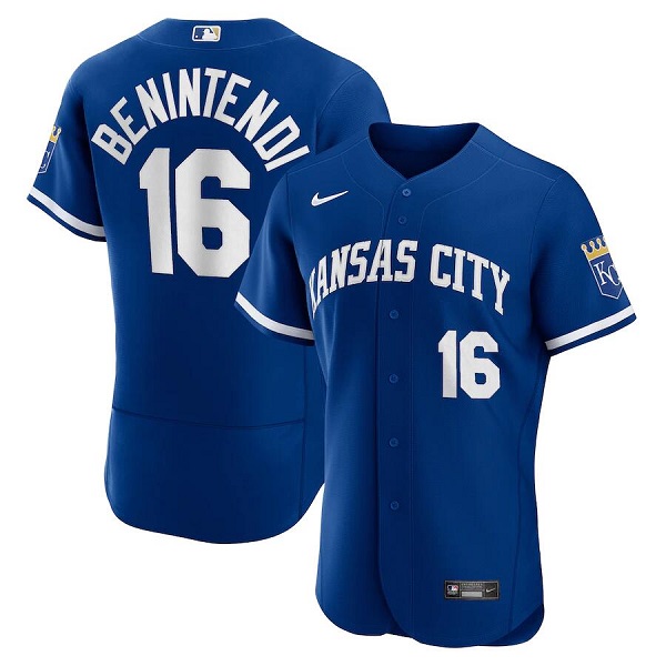 Men's Kansas City Royals #16 Andrew Benintendi Blue Flex Base Stitched Jersey Men's Kansas City Royals #16 Andrew Benintendi Blue Flex Base Stitched Jersey