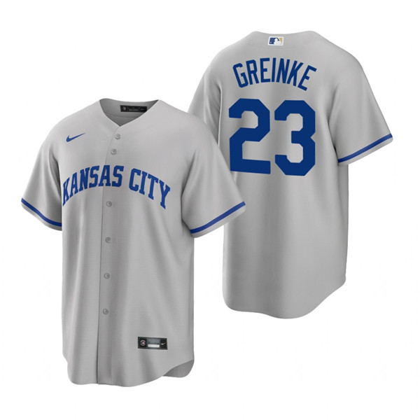 Men's Kansas City Royals #23 Zack Greinke Grey Cool Base Stitched Jersey Men's Kansas City Royals #23 Zack Greinke Grey Cool Base Stitched Jersey
