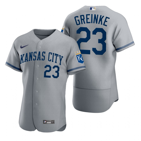 Men's Kansas City Royals #23 Zack Greinke Grey Flex Base Stitched Jersey Men's Kansas City Royals #23 Zack Greinke Grey Flex Base Stitched Jersey