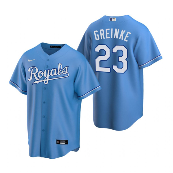 Men's Kansas City Royals #23 Zack Greinke Light Blue Cool Base Stitched Jersey Men's Kansas City Royals #23 Zack Greinke Light Blue Cool Base Stitched Jersey