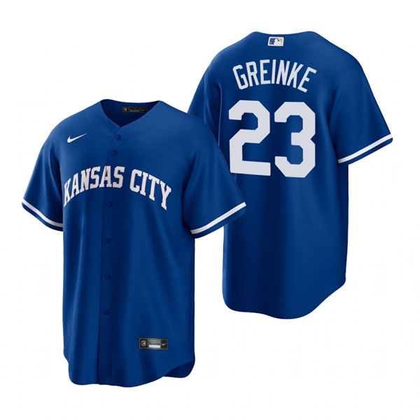 Men's Kansas City Royals #23 Zack Greinke Royal Cool Base Stitched Jersey Men's Kansas City Royals #23 Zack Greinke Royal Cool Base Stitched Jersey