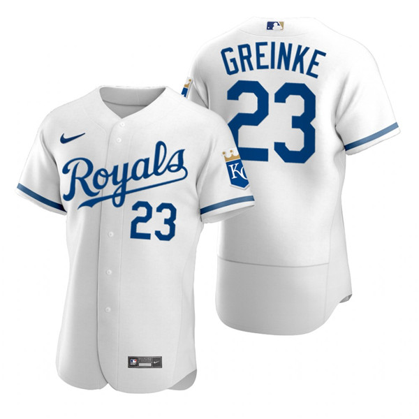Men's Kansas City Royals #23 Zack Greinke White Flex Base Stitched Jersey Men's Kansas City Royals #23 Zack Greinke White Flex Base Stitched Jersey
