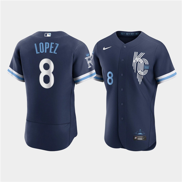Men's Kansas City Royals #8 Nicky Lopez 2022 Navy City Connect Flex Base Stitched MLB Jersey Men's Kansas City Royals #8 Nicky Lopez 2022 Navy City Connect Flex Base Stitched MLB Jersey