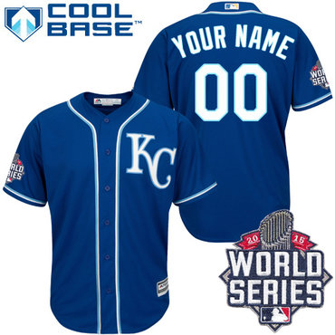 Men's Kansas City Royals Customized Royal Blue 2015 World Series Cool Base Jersey Men's Kansas City Royals Customized Royal Blue 2015 World Series Cool Base Jersey