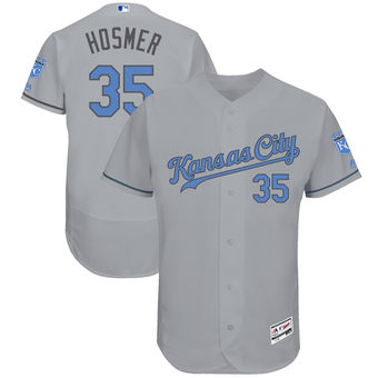 Men's Kansas City Royals Eric Hosmer Majestic Gray Father's Day FlexBase Jersey