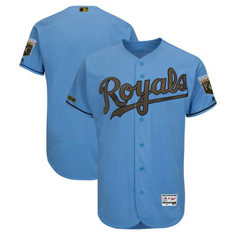 Men's Kansas City Royals Majestic Light Blue 2018 Memorial Day Authentic Collection Flex Base Team Custom Jersey Men's Kansas City Royals Majestic Light Blue 2018 Memorial Day Authentic Collection Flex Base Team Custom Jersey