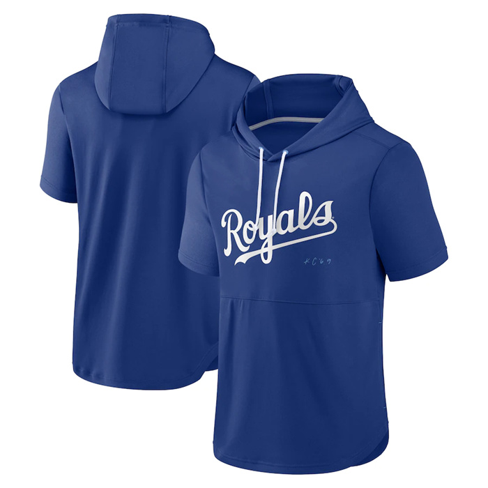 Men's Kansas City Royals Royal Sideline Training Hooded Performance T-Shirt Men's Kansas City Royals Royal Sideline Training Hooded Performance T-Shirt