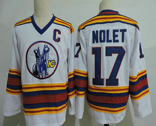 Men's Kansas City Scouts #17 Simon Nolet White Vintage 1975 Stitched Hockey Throwback Jersey S-3XL Men's Kansas City Scouts #17 Simon Nolet White Vintage 1975 Stitched Hockey Throwback Jersey S-3XL