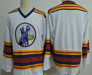 Men's Kansas City Scouts Blank White Vintage 1975 Stitched Hockey Throwback Jersey S-3XL Men's Kansas City Scouts Blank White Vintage 1975 Stitched Hockey Throwback Jersey S-3XL