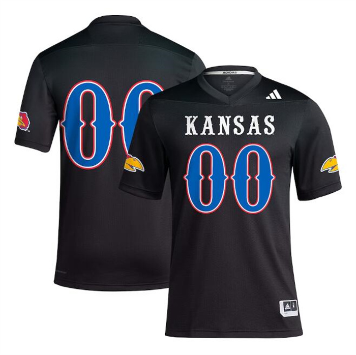 Men's Kansas Jayhawks Custom Black Stitched Football Jersey Men's Kansas Jayhawks Custom Black Stitched Football Jersey