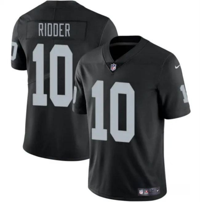 Men's Las Vegas Raiders #10 Desmond Ridder Black 2024 Vapor Stitched Football Jersey Men's Las Vegas Raiders #10 Desmond Ridder Black 2024 Vapor Stitched Football Jersey