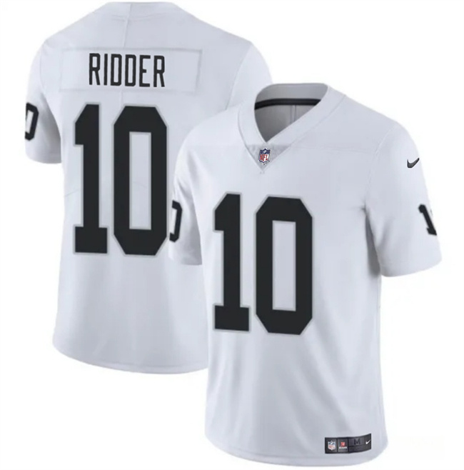 Men's Las Vegas Raiders #10 Desmond Ridder White 2024 Vapor Stitched Football Jersey Men's Las Vegas Raiders #10 Desmond Ridder White 2024 Vapor Stitched Football Jersey