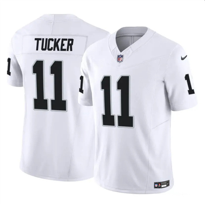 Men's Las Vegas Raiders #11 Tre Tucker White 2023 F.U.S.E Vapor Untouchable Stitched Football Jersey Men's Las Vegas Raiders #11 Tre Tucker White 2023 F.U.S.E Vapor Untouchable Stitched Football Jersey