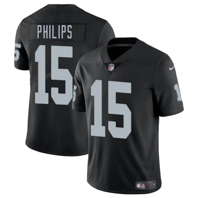 Men's Las Vegas Raiders #15 Kyle Philips Black 2025 Vapor Stitched Football Jersey