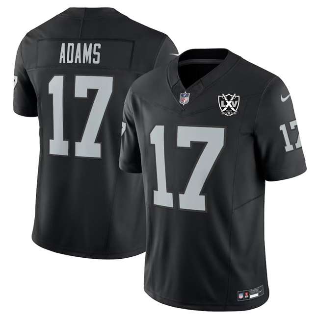 Men's Las Vegas Raiders #17 Davante Adams Black 2024 F.U.S.E 65th Anniversary Patch Vapor Stitched Football Jersey Men's Las Vegas Raiders #17 Davante Adams Black 2024 F.U.S.E 65th Anniversary Patch Vapor Stitched Football Jersey