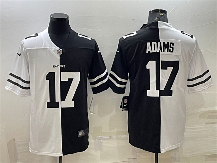 Men's Las Vegas Raiders #17 Davante Adams Black White Split Vapor Untouchable Limited Stitched Jersey