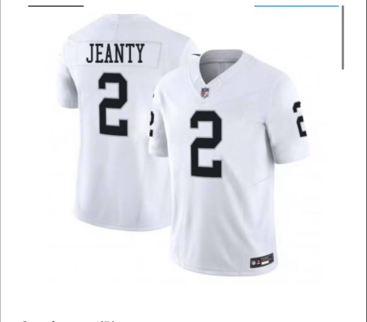 Men's Las Vegas Raiders #2 Ashton Jeanty White 2025 F.U.S.E. Vapor Stitched Football Jersey