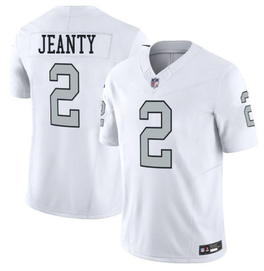 Men's Las Vegas Raiders #2 Ashton Jeanty White 2025 F.U.S.E. Vapor Stitched Football Jerseys
