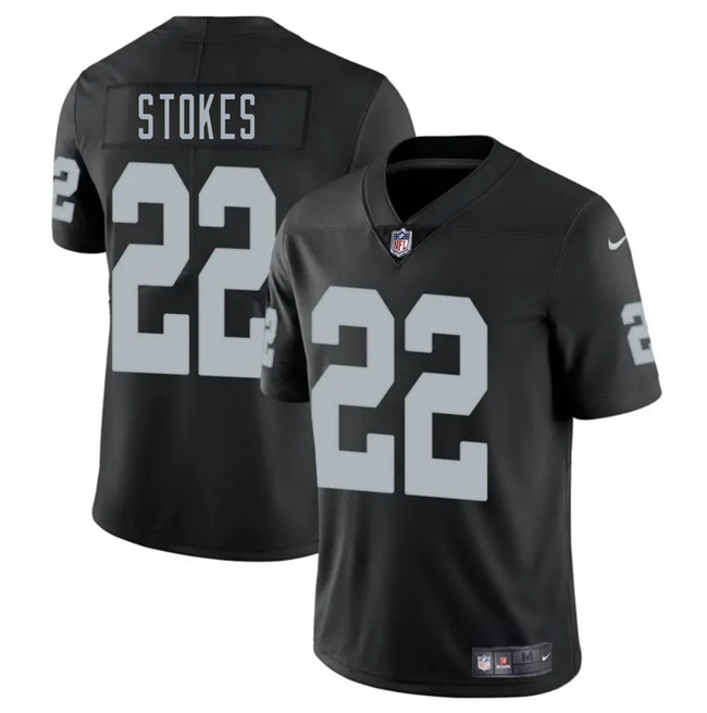 Men's Las Vegas Raiders #22 Eric Stokes Black 2025 Vapor Stitched Football Jersey Men's Las Vegas Raiders #22 Eric Stokes Black 2025 Vapor Stitched Football Jersey