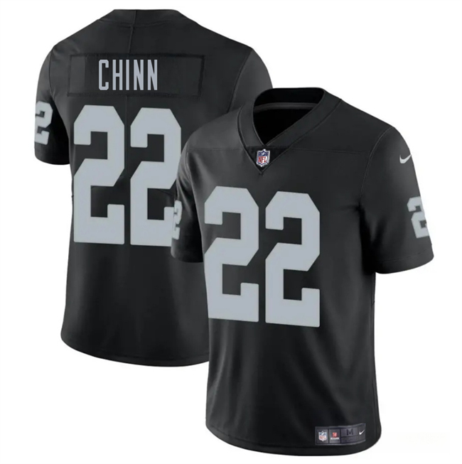 Men's Las Vegas Raiders #22 Jeremy Chinn Black 2025 Vapor Stitched Football Jersey Men's Las Vegas Raiders #22 Jeremy Chinn Black 2025 Vapor Stitched Football Jersey
