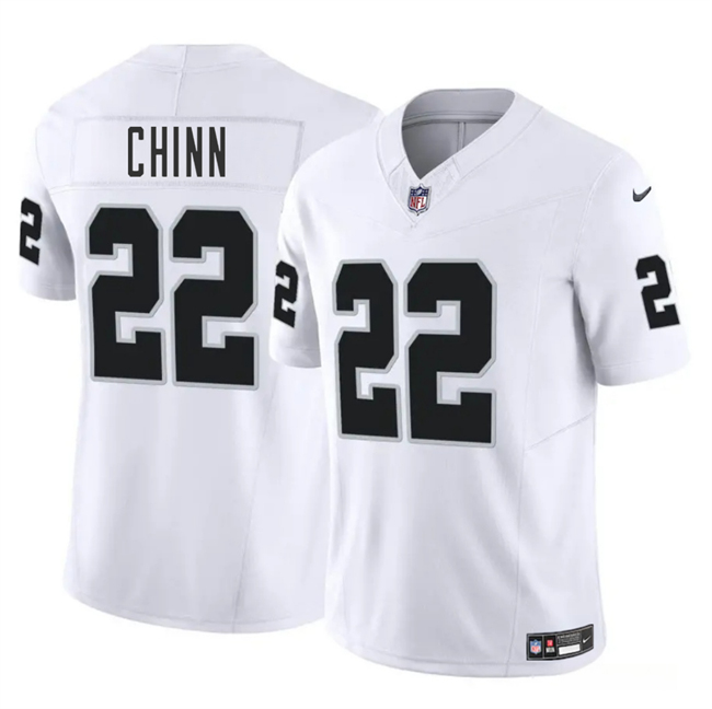 Men's Las Vegas Raiders #22 Jeremy Chinn White 2025 F.U.S.E. Vapor Stitched Football Jersey