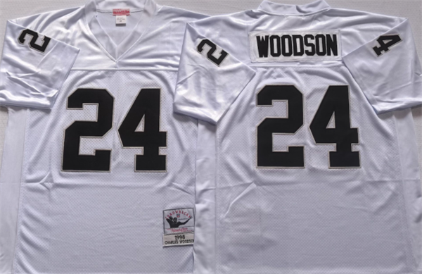 Men's Las Vegas Raiders #24 Charles Woodson White Limited Stitched Jersey Men's Las Vegas Raiders #24 Charles Woodson White Limited Stitched Jersey