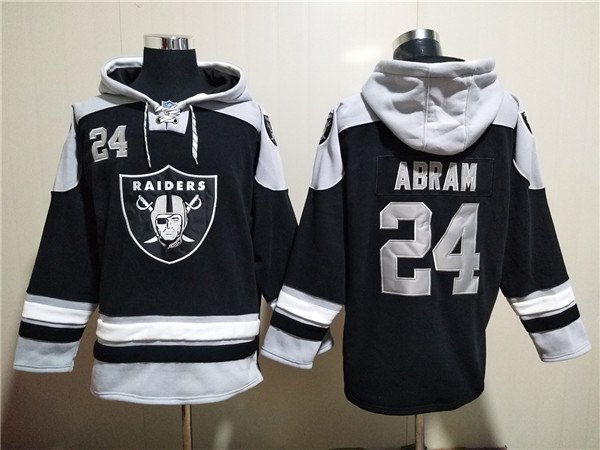 Men's Las Vegas Raiders #24 Johnathan Abram Black Ageless Must-Have Lace-Up Pullover Hoodie Men's Las Vegas Raiders #24 Johnathan Abram Black Ageless Must-Have Lace-Up Pullover Hoodie