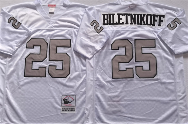 Men's Las Vegas Raiders #25 Fred Biletnikoff White Limited Stitched Jersey Men's Las Vegas Raiders #25 Fred Biletnikoff White Limited Stitched Jersey