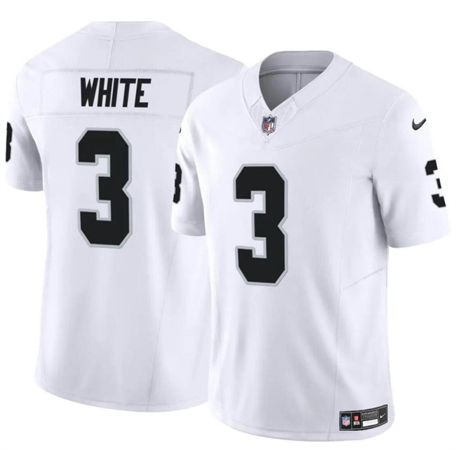 Men's Las Vegas Raiders #3 Zamir White White F.U.S.E Vapor Stitched Football Jersey Men's Las Vegas Raiders #3 Zamir White White F.U.S.E Vapor Stitched Football Jersey