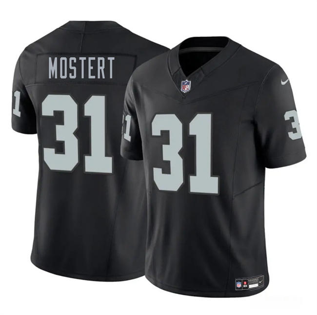 Men's Las Vegas Raiders #31 Raheem Mostert Black 2025 F.U.S.E. Vapor Stitched Football Jersey