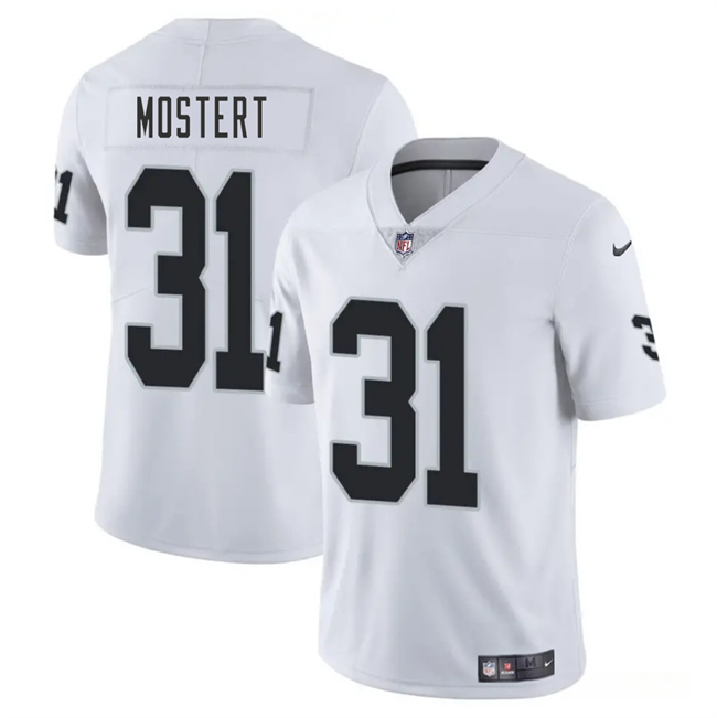 Men's Las Vegas Raiders #31 Raheem Mostert White 2025 Vapor Stitched Football Jersey Men's Las Vegas Raiders #31 Raheem Mostert White 2025 Vapor Stitched Football Jersey