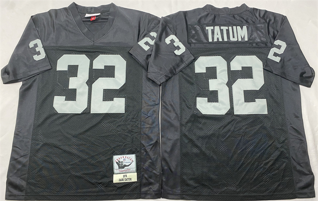 Men's Las Vegas Raiders #32 Jack Tatum Black Throwback Stitched Football Jersey Men's Las Vegas Raiders #32 Jack Tatum Black Throwback Stitched Football Jersey