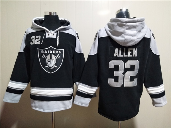 Men's Las Vegas Raiders #32 Marcus Allen Black Ageless Must-Have Lace-Up Pullover Hoodie Men's Las Vegas Raiders #32 Marcus Allen Black Ageless Must-Have Lace-Up Pullover Hoodie