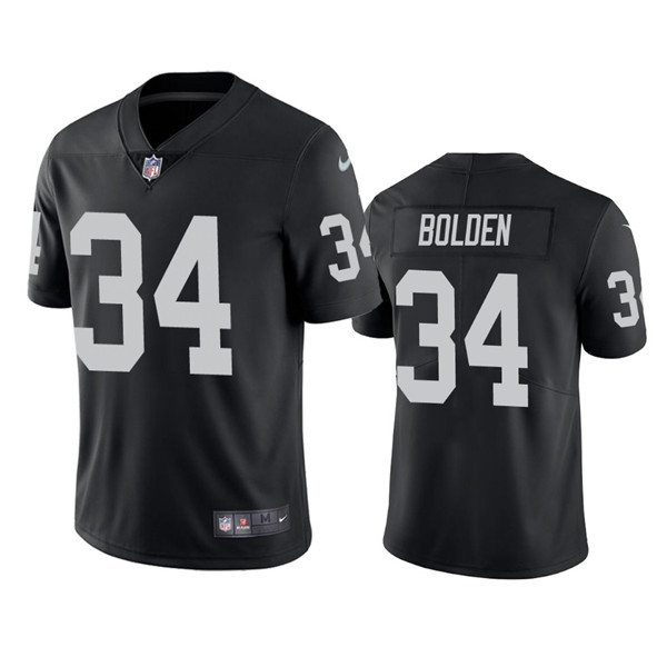 Men's Las Vegas Raiders #34 Brandon Bolden Black Vapor Limited Stitched Jersey Men's Las Vegas Raiders #34 Brandon Bolden Black Vapor Limited Stitched Jersey