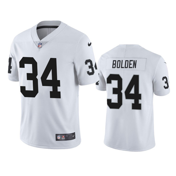 Men's Las Vegas Raiders #34 Brandon Bolden White Vapor Limited Stitched Jersey Men's Las Vegas Raiders #34 Brandon Bolden White Vapor Limited Stitched Jersey