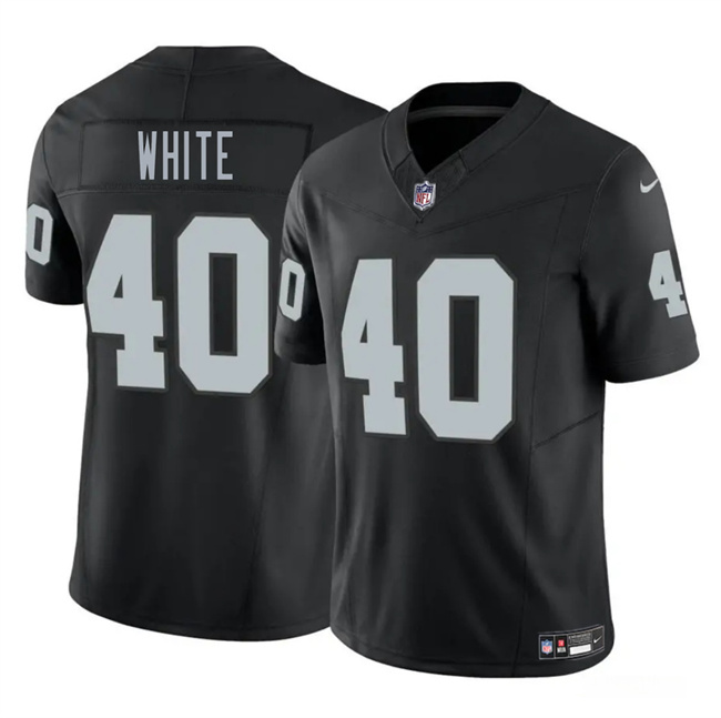 Men's Las Vegas Raiders #40 Devin White Black 2025 F.U.S.E. Vapor Stitched Football Jersey Men's Las Vegas Raiders #40 Devin White Black 2025 F.U.S.E. Vapor Stitched Football Jersey