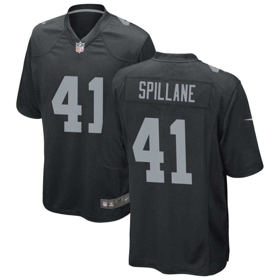 Men's Las Vegas Raiders #41 Robert Spillane Black 2023 Draft Vapor Limited Stitched Football Jersey Men's Las Vegas Raiders #41 Robert Spillane Black 2023 Draft Vapor Limited Stitched Football Jersey