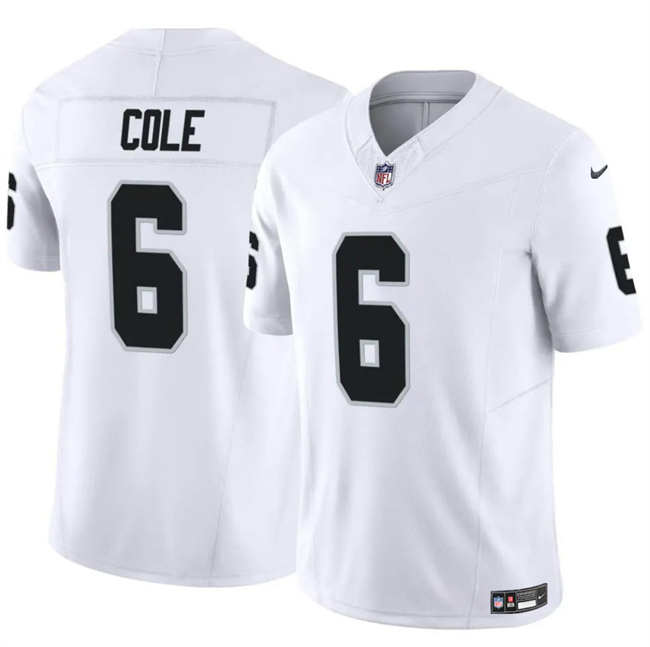 Men's Las Vegas Raiders #6 A.J. Cole White 2025 F.U.S.E. Vapor Untouchable Limited Stitched Football Jersey Men's Las Vegas Raiders #6 A.J. Cole White 2025 F.U.S.E. Vapor Untouchable Limited Stitched Football Jersey