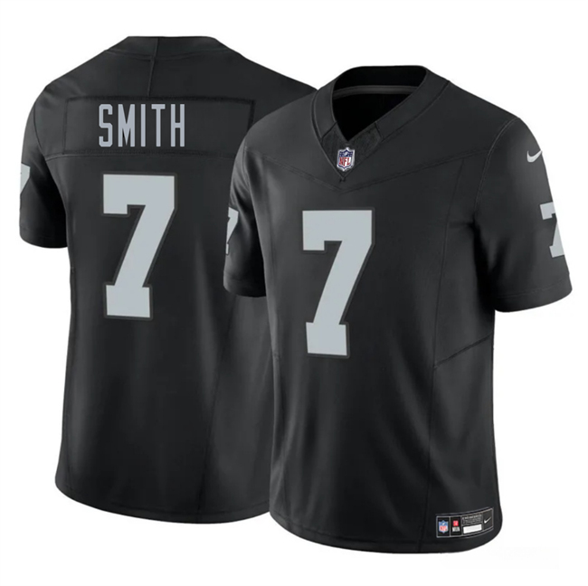 Men's Las Vegas Raiders #7 Geno Smith Black 2025 F.U.S.E. Vapor Stitched Football Jersey Men's Las Vegas Raiders #7 Geno Smith Black 2025 F.U.S.E. Vapor Stitched Football Jersey
