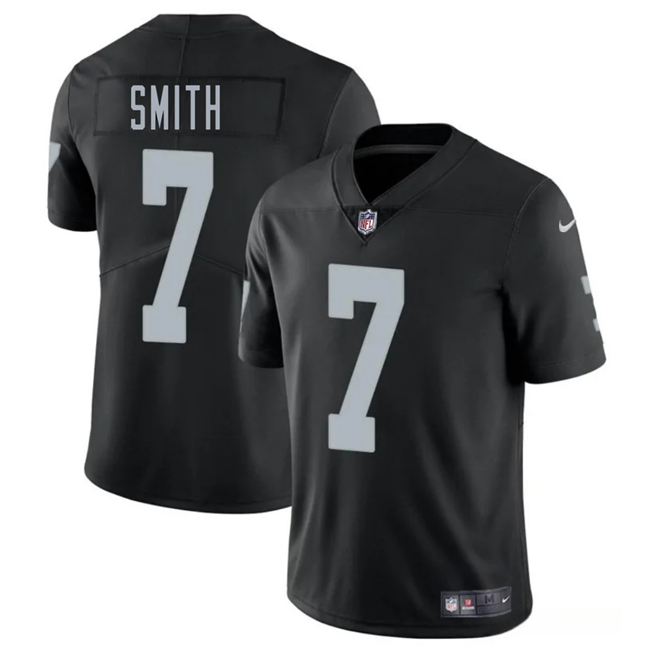 Men's Las Vegas Raiders #7 Geno Smith Black 2025 Vapor Stitched Football Jersey Men's Las Vegas Raiders #7 Geno Smith Black 2025 Vapor Stitched Football Jersey