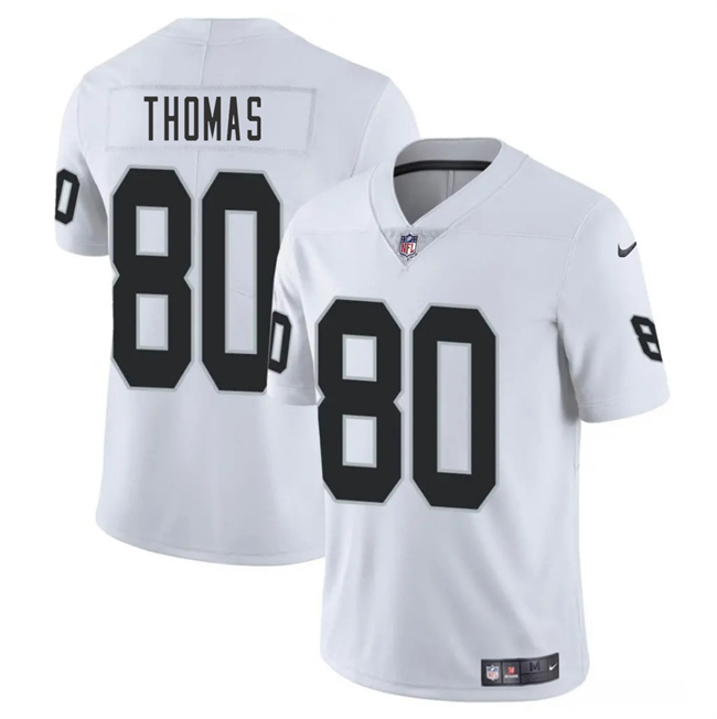 Men's Las Vegas Raiders #80 Ian Thomas White 2025 Vapor Stitched Football Jersey Men's Las Vegas Raiders #80 Ian Thomas White 2025 Vapor Stitched Football Jersey