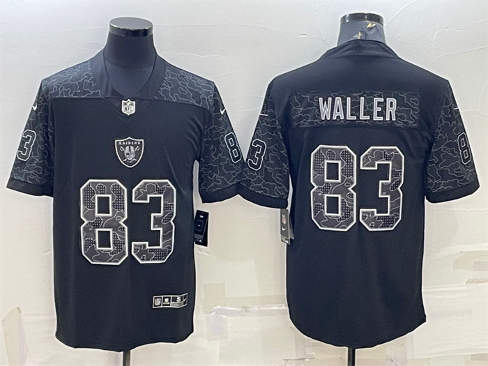 Men's Las Vegas Raiders #83 Darren Waller Black Reflective Limited Stitched Football Jersey Men's Las Vegas Raiders #83 Darren Waller Black Reflective Limited Stitched Football Jersey