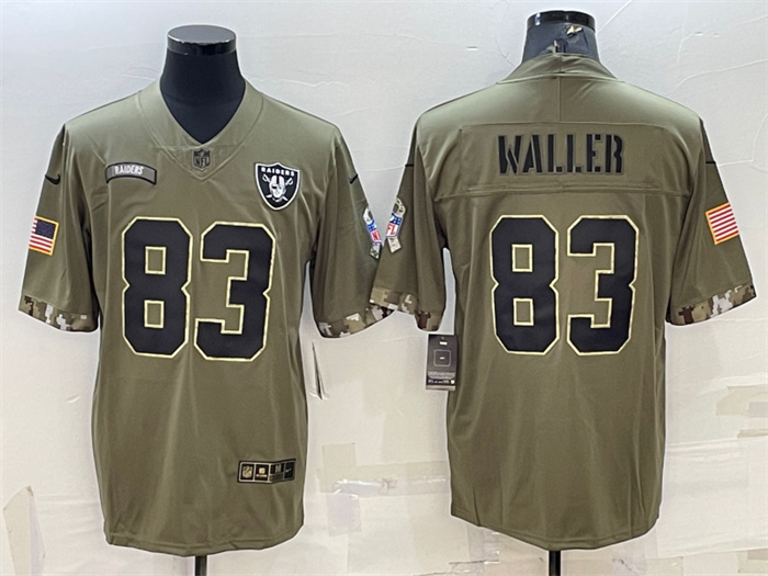 Men's Las Vegas Raiders #83 Darren Waller Olive 2022 Salute To Service Limited Stitched Jersey Men's Las Vegas Raiders #83 Darren Waller Olive 2022 Salute To Service Limited Stitched Jersey