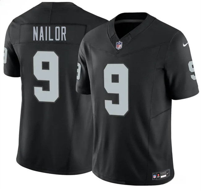 Men's Las Vegas Raiders #9 Jalen Nailor Black 2026 F.U.S.E. Vapor Untouchable Limited Stitched Football Jersey