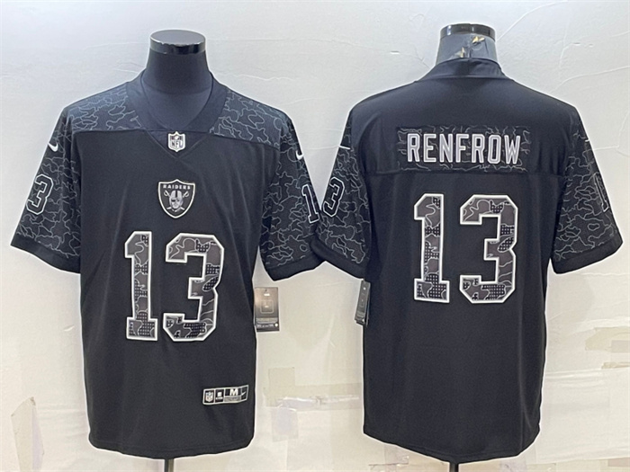 Men's Las Vegas Raiders 13 Hunter Renfrow Black Reflective Limited Stitched Football Jersey Men's Las Vegas Raiders 13 Hunter Renfrow Black Reflective Limited Stitched Football Jersey